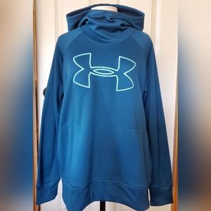 Under Armour Dark Teal Coldgear Funnel Neck Hoodie Sweatshirt Women's Large